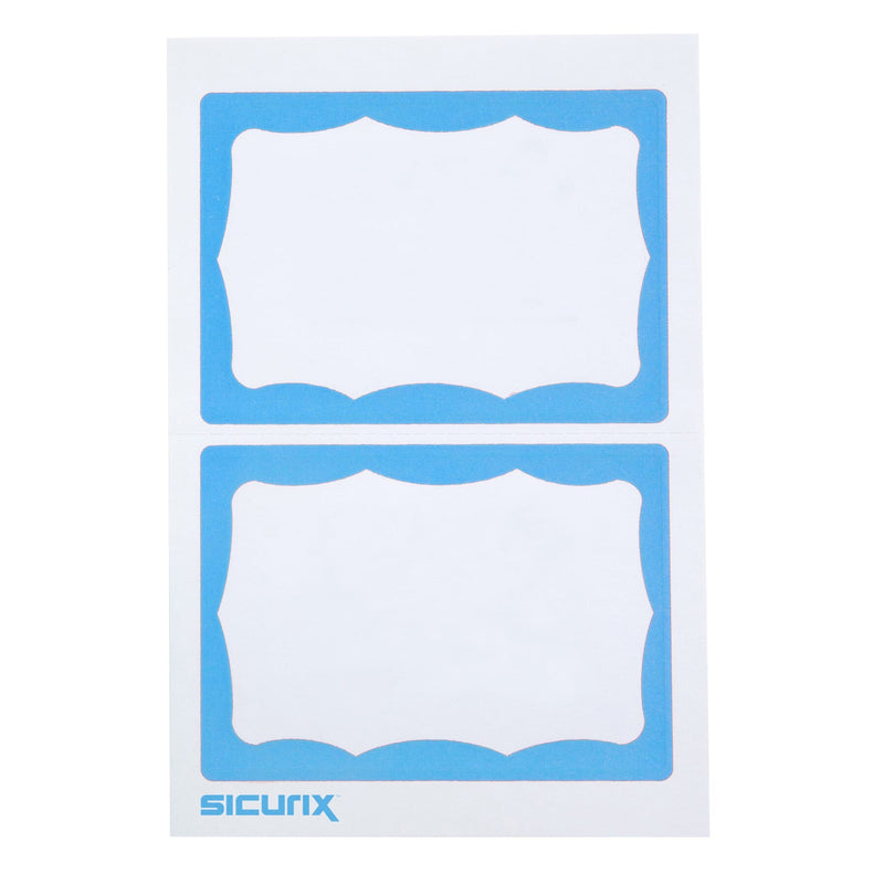 Adhesive Badge Blue Border 100/pk