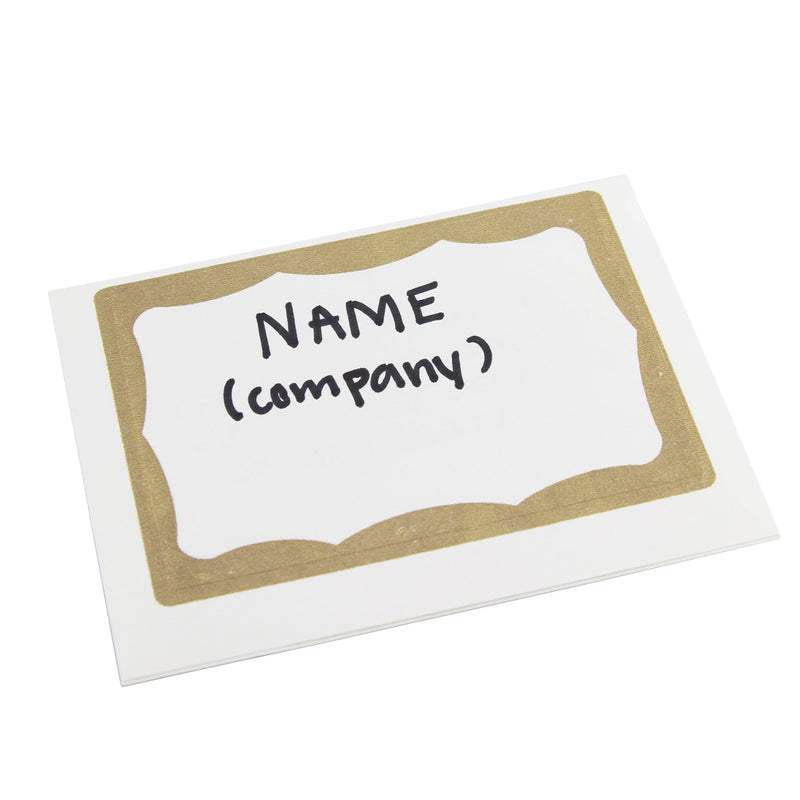 Adhesive Badge Gold Border 100/pk