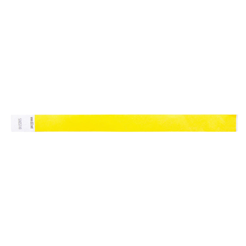 Sequentially Numbered Security Wristbands, 3/4", Yellow Pack of 100