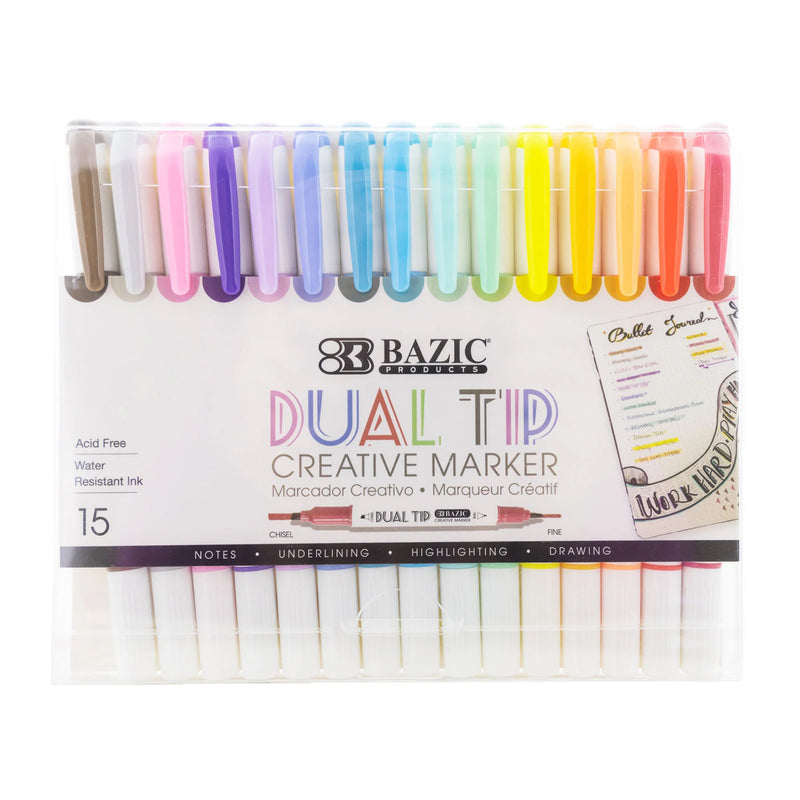Dual-Tip Creative Markers, 15 Colors