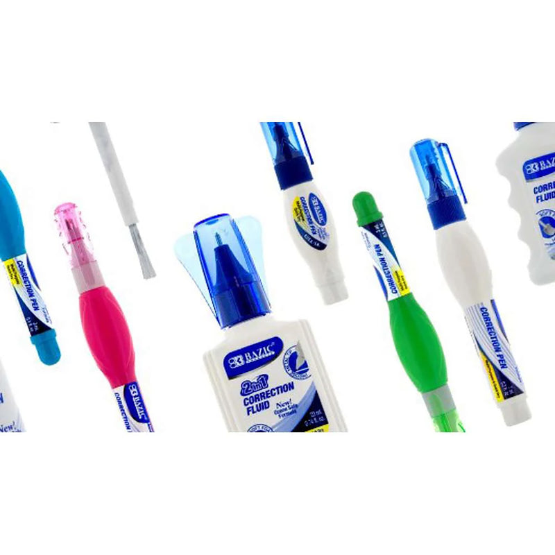 2 In 1 Correction Fluid W/foam Brush & Pen Tip