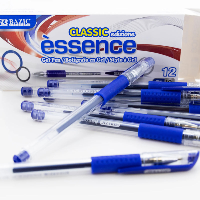 Essence Gel Pen with Cushion Grip, Blue, 12 Per Box, 6 Boxes