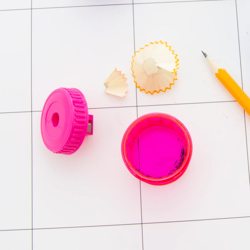 Single Hole Sharpener with Round Receptacle, Assorted Colors, Pack of 24