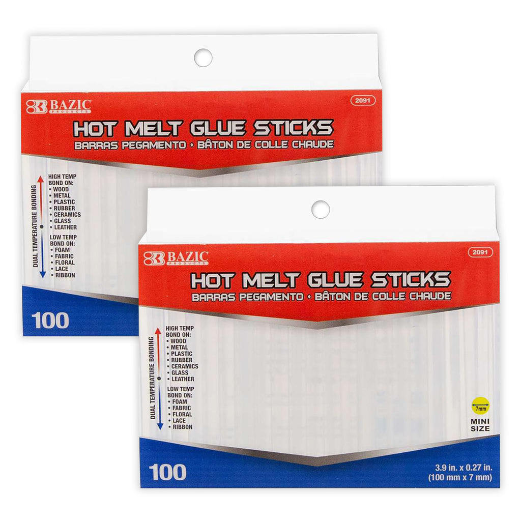 (2 Bx) Mini Hot Glue Stick 100ct