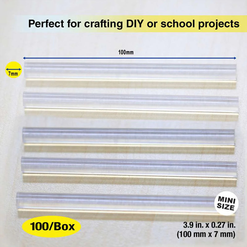Dual Temp Mini Hot Glue Stick 100ct 3.9 X 0.27in
