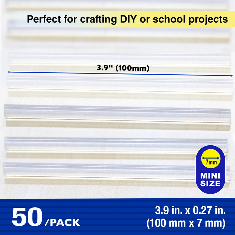 Dual Temp Mini Hot Glue Sticks 50ct 3.9 X 0.27in
