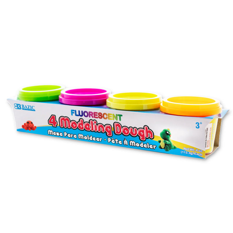 Fluorescent Color Modeling Dough, 4 oz, 4 Per Pack, 6 Packs