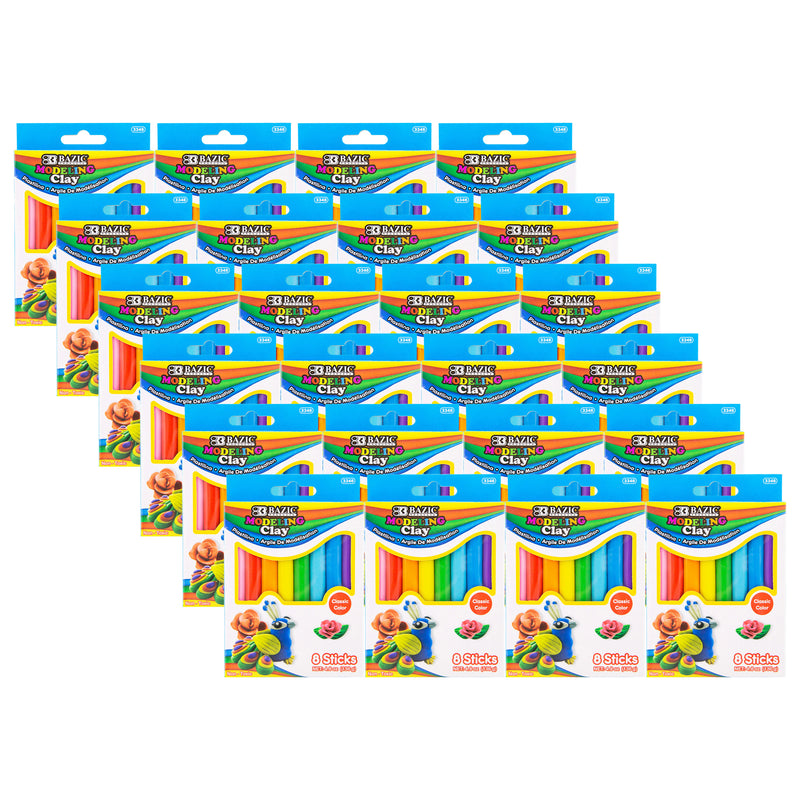 Modeling Clay Sticks, 8 Primary Colors, 4.8 oz (136g) Per Pack, 24 Packs