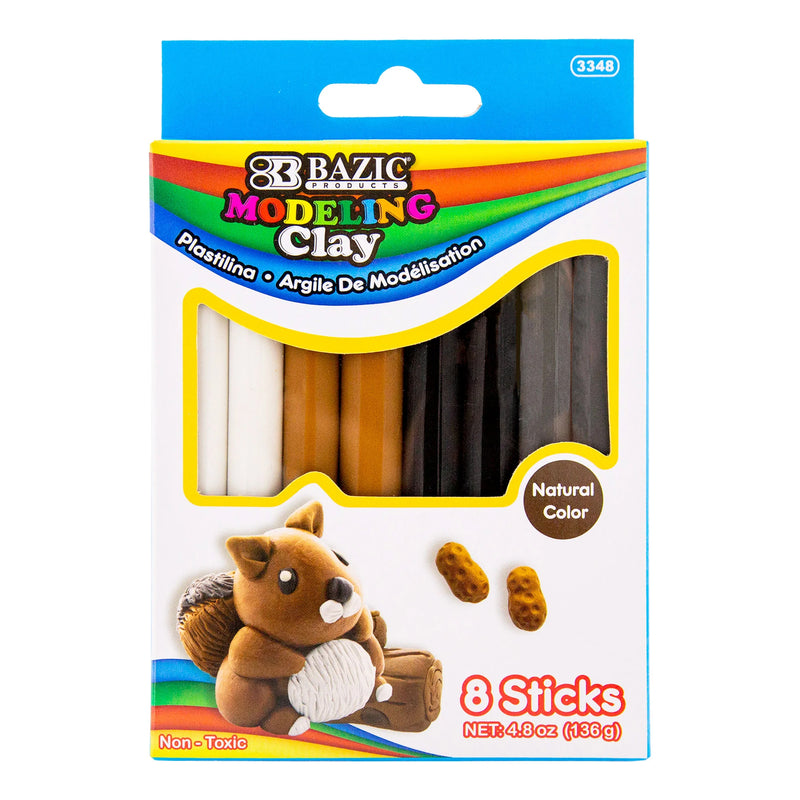 Modeling Clay Sticks, 4 Natural/Earth Colors, 4.8 oz (136g) Per Pack, 24 Packs