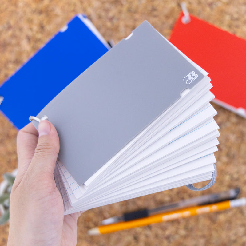 Poly Cover 3x5in Ruled Index Card White W/ring 100ct