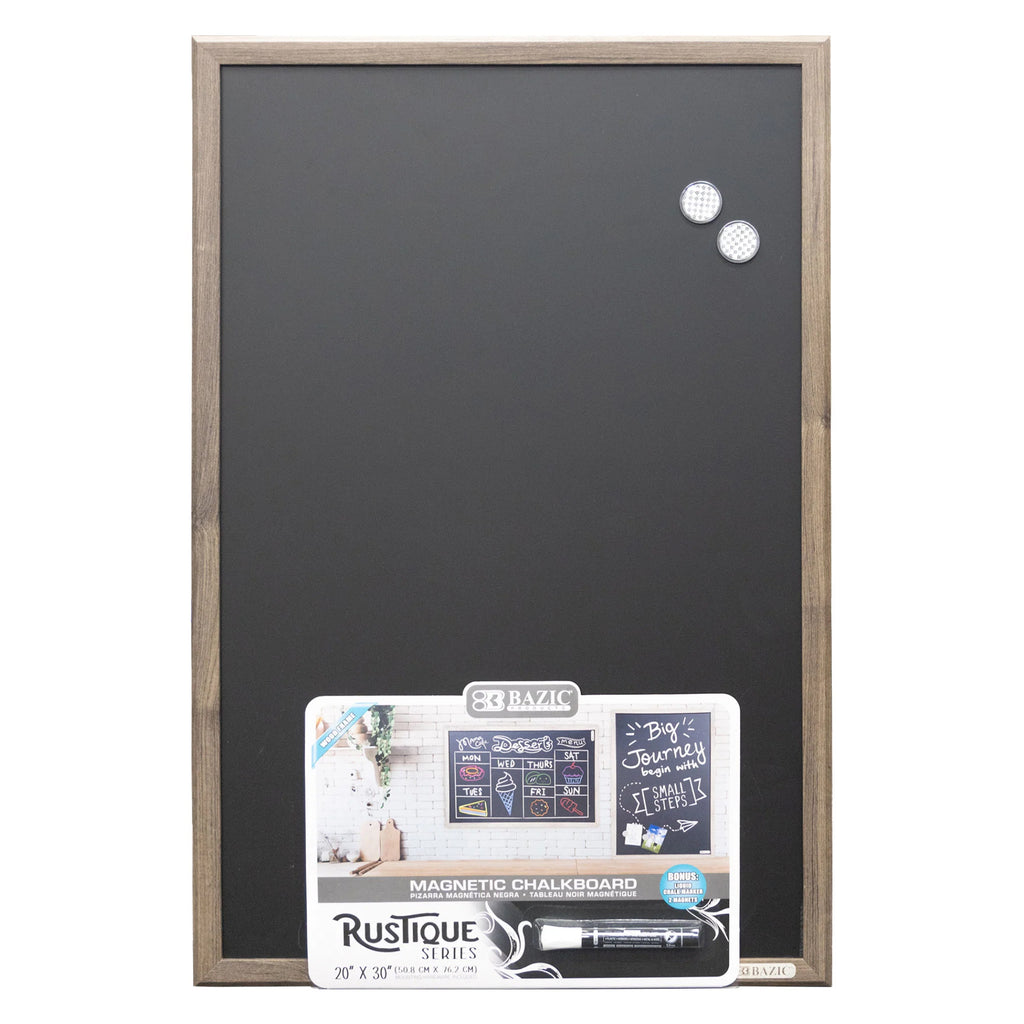 Wood Frame Magnetic Chalkboard Set 20in X 30in Rustique