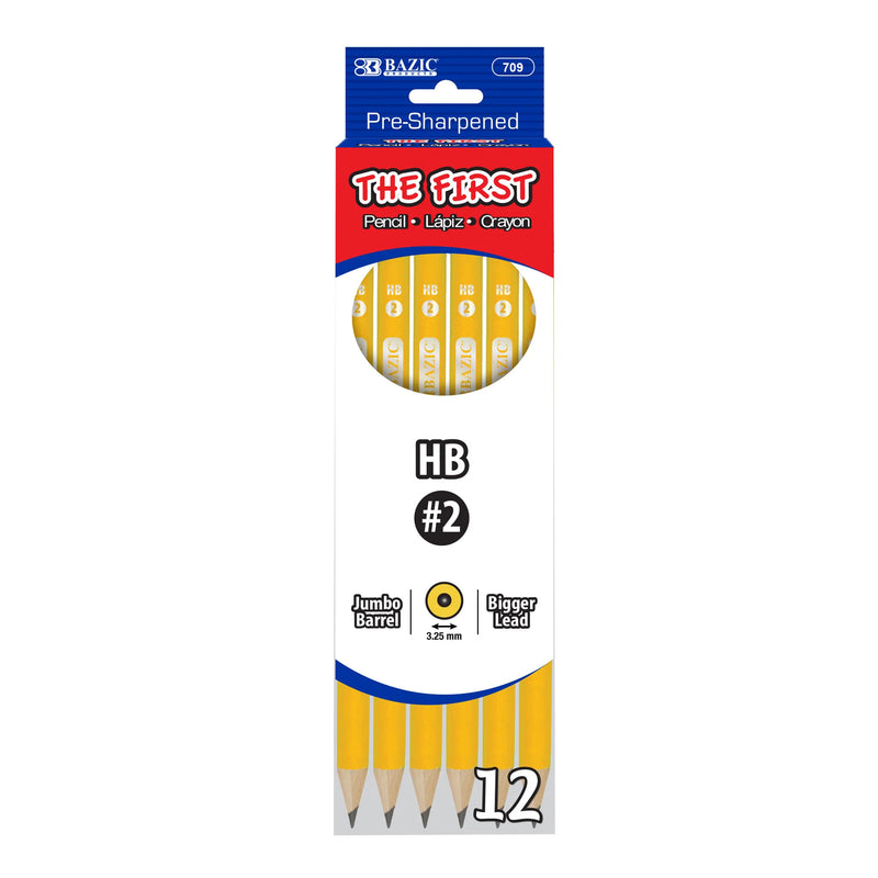 #2 The First Jumbo Premium Yellow Pencil, 12 Per Pack, 6 Packs