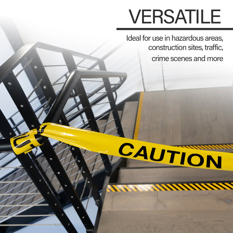 CAUTION Barricade Tape, Yellow, 3" x 1000'