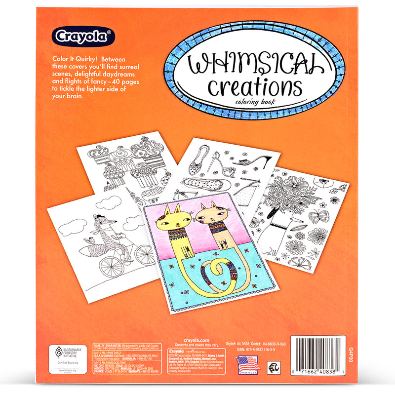 Whimsical Creations Coloring Book for Adults, Adult Coloring Pages, 40 Pages, Pack of 2