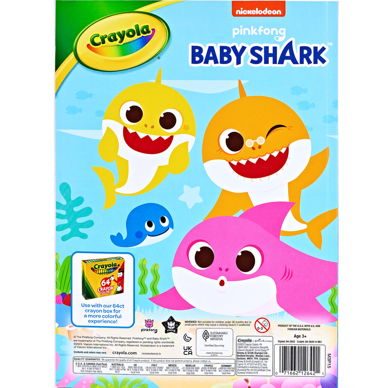 Coloring Book, Baby Shark, 96 Pages, Pack of 8