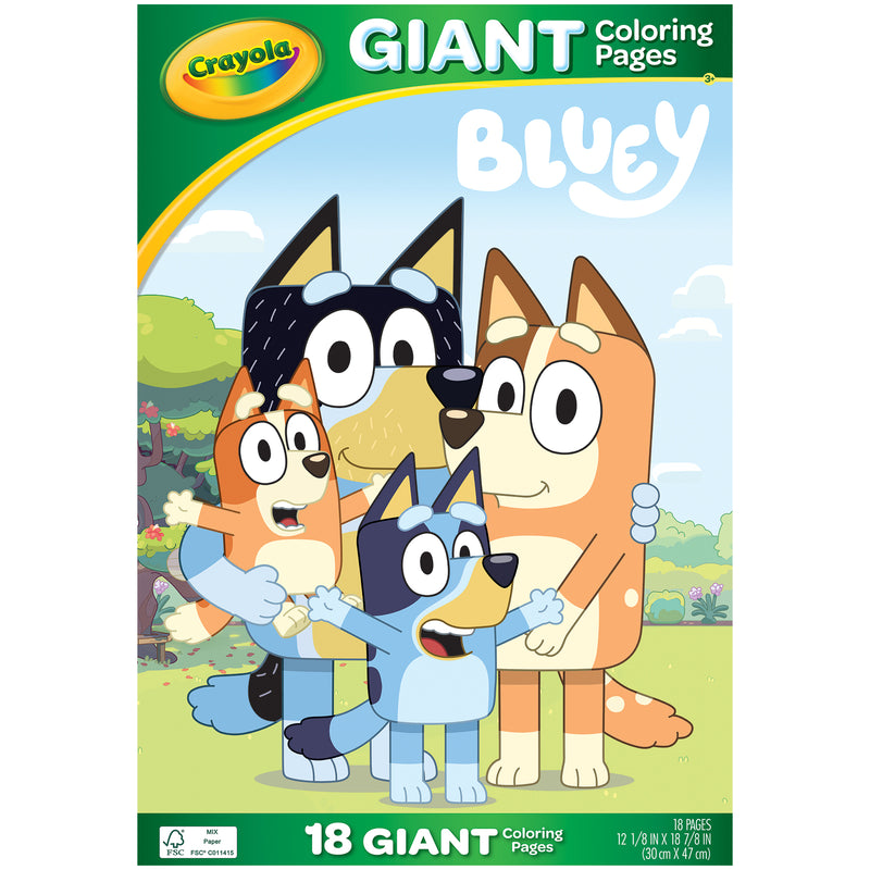 Giant Coloring Pages, Bluey, 18 Per Set, 4 Sets