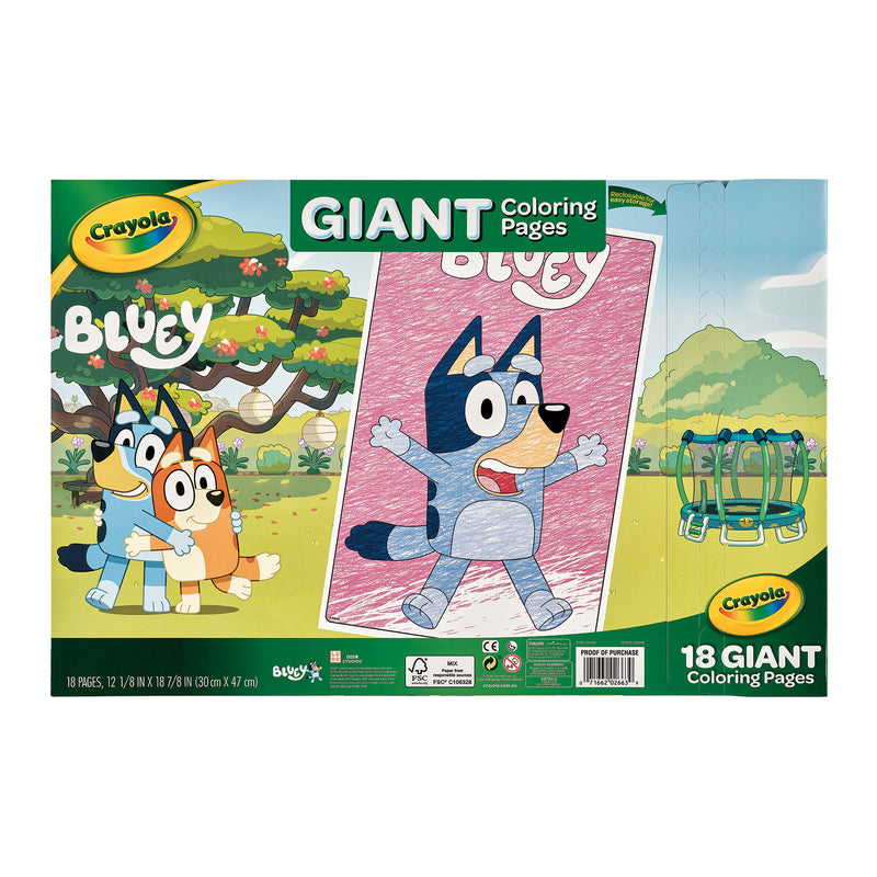 Giant Coloring Pages, Bluey, 18 Per Set, 4 Sets