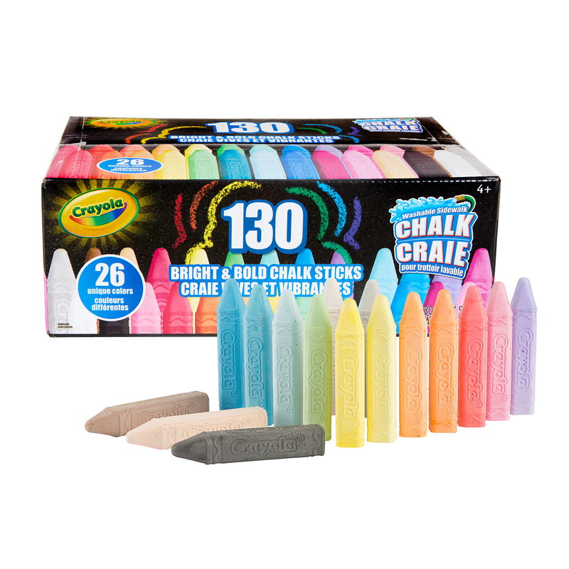 Washable Sidewalk Chalk, Pack of 130