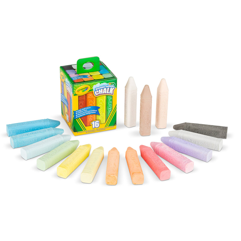 16ct Washable Sidewalk Chalk Tray