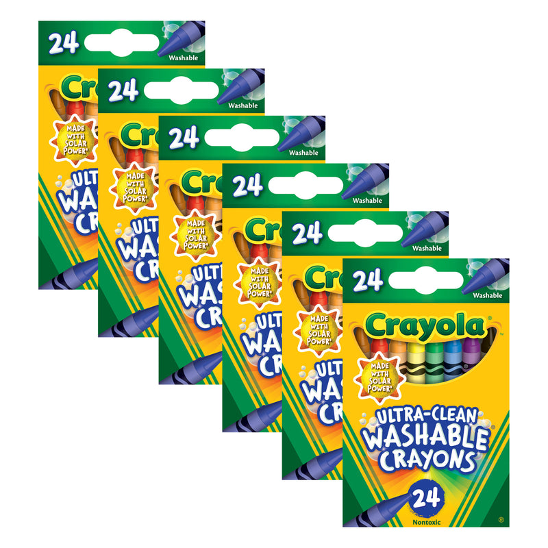 Ultra-Clean Washable Crayons, 24 Per Pack, 6 Packs