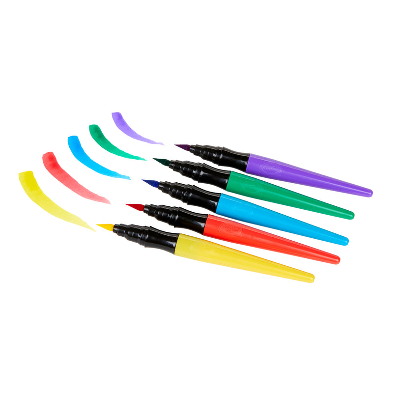 Washable No Drip Paint Brush Pens, 5 Per Pack, 6 Packs