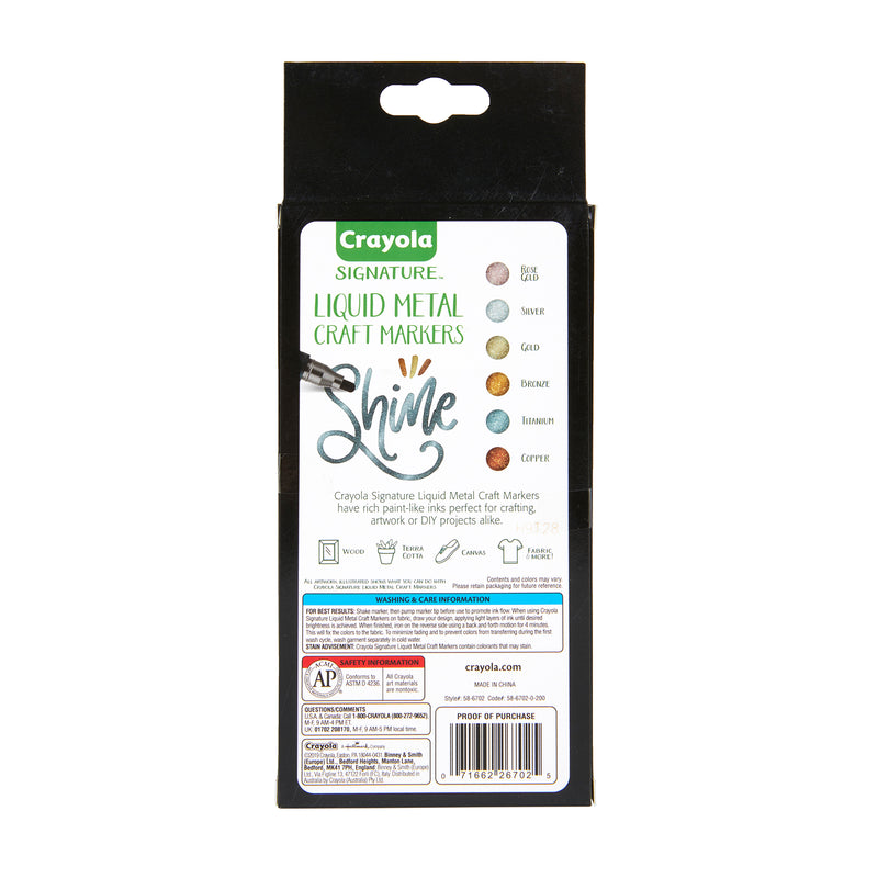6ct Liquid Metal Craft Markers