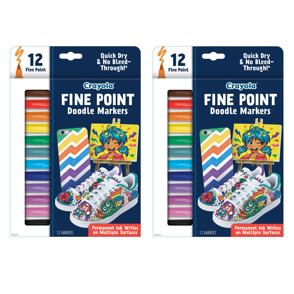 Doodle & Draw Fine Point Doodle Marker, 12 Per Pack, 2 Packs