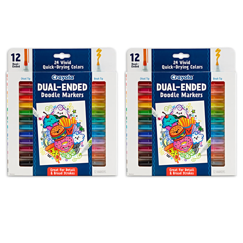 Doodle & Draw Dual-Ended Doodle Marker, 12 Per Pack, 2 Packs