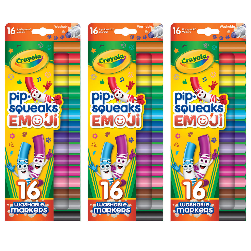 Pip Squeaks Stamper Markers, 16 Per Pack, 3 Packs