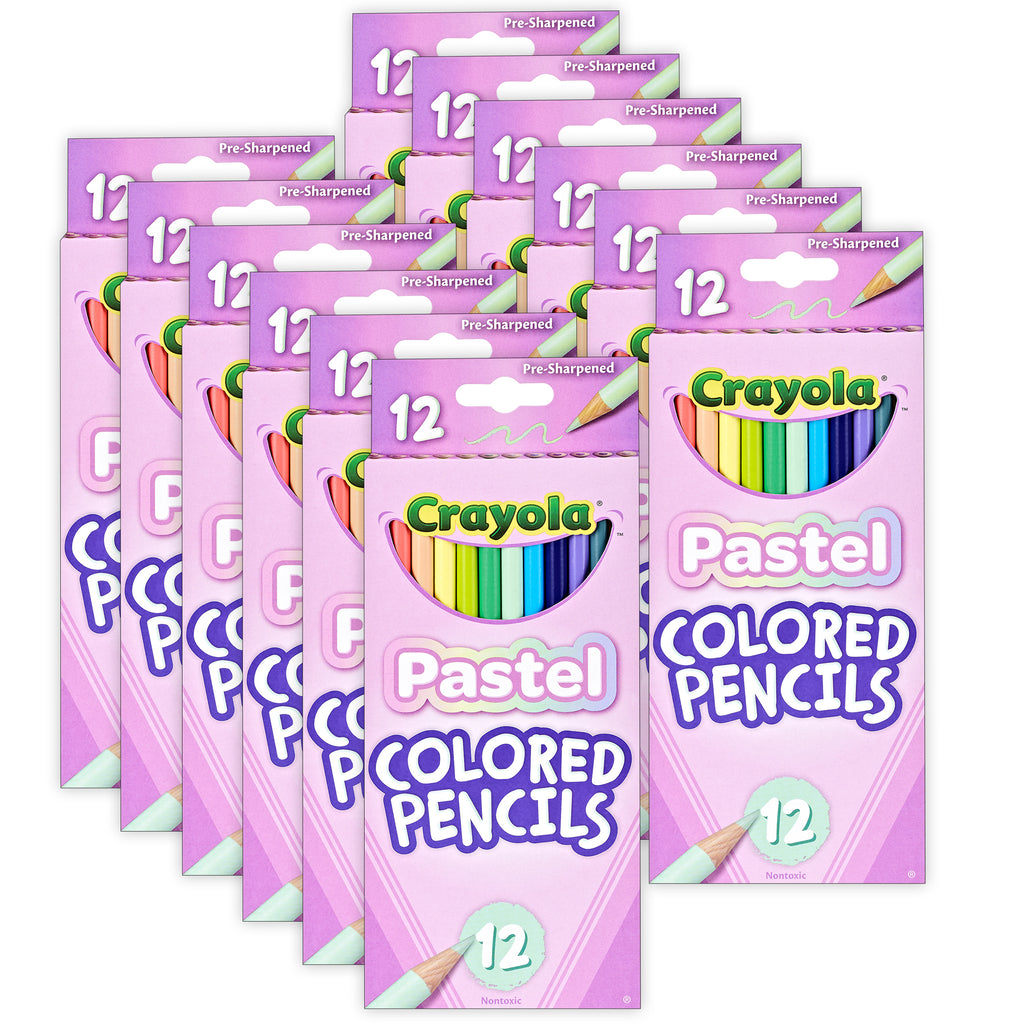 Colored Pencils, Pastel, 12 Per Pack, 12 Packs