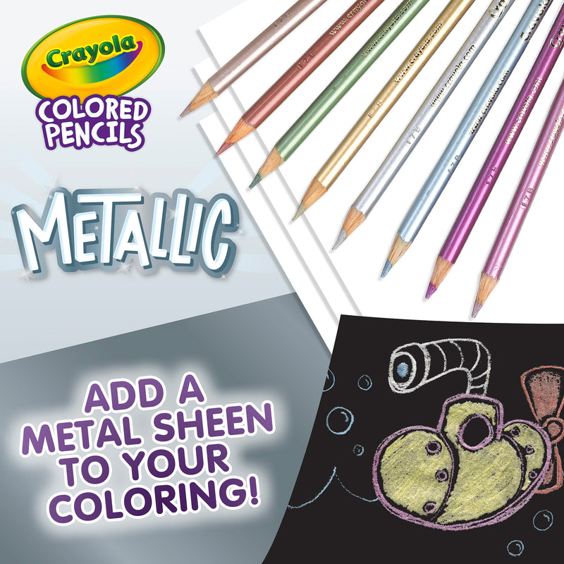 Colored Pencils, Metallic, 8 Per Pack, 6 Packs