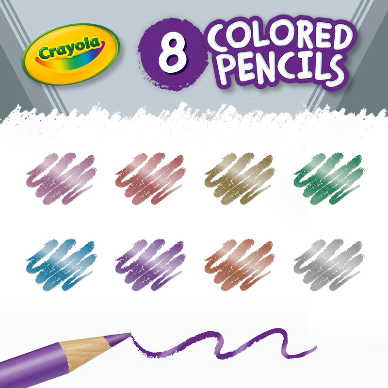 Colored Pencils, Metallic, 8 Per Pack, 6 Packs
