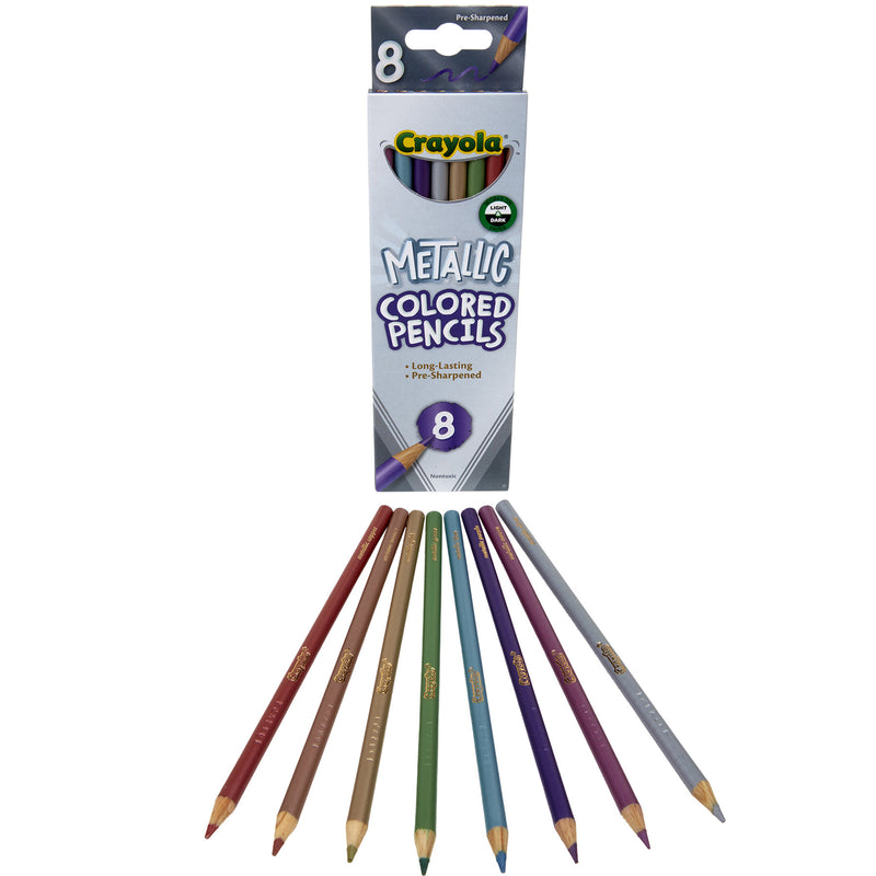 Colored Pencils, Metallic, 8 Per Pack, 6 Packs