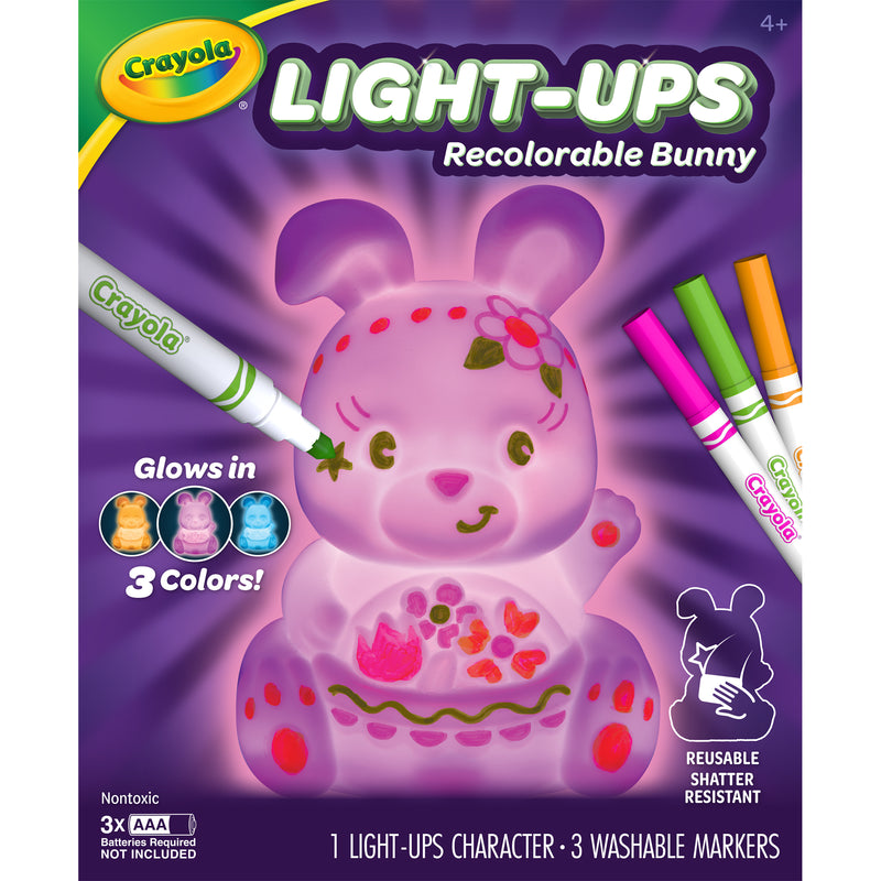 Light-Ups Recolorable Bunny with Markers, Pack of 2