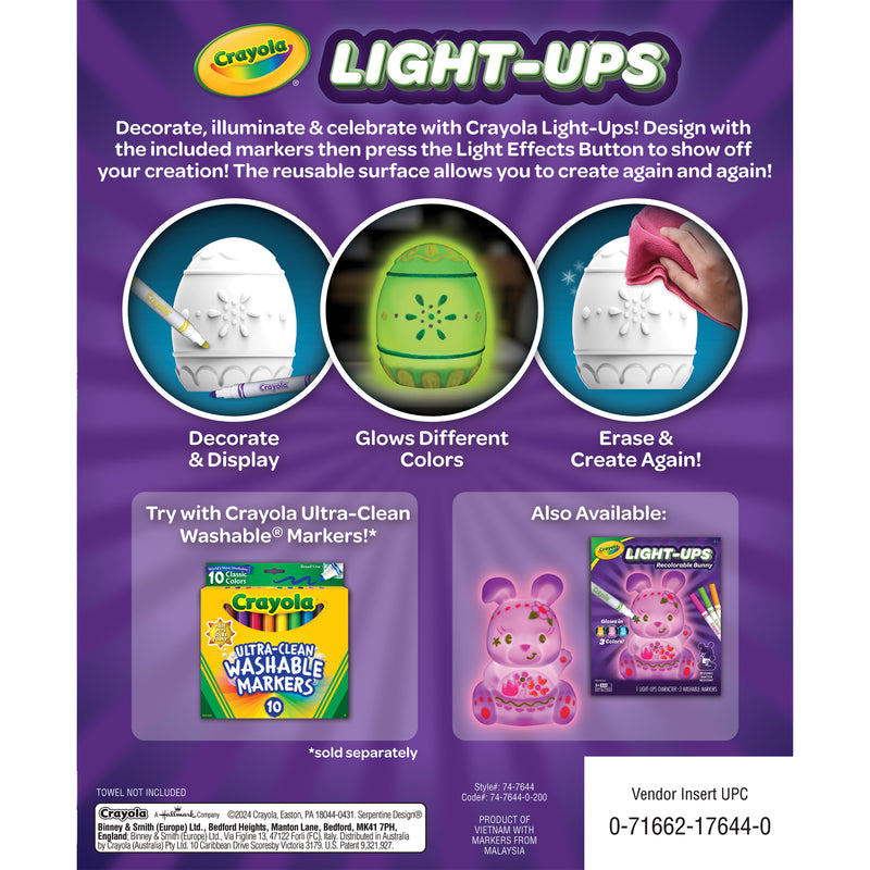 Light-Ups Recolorable Egg with Markers, Pack of 2