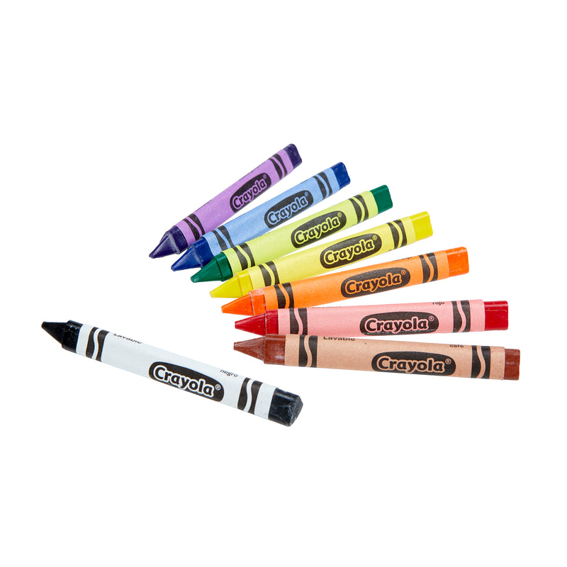 Washable Tripod Grip Crayons, 8 Per Pack, 8 Packs