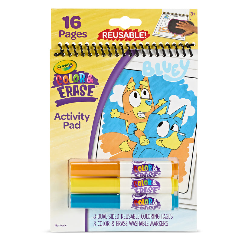 Color & Erase Reusable Activity Pad, Bluey, Pack of 3