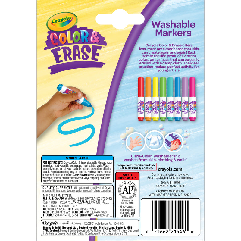 Color & Erase Markers, 8 Per Pack, 4 Packs