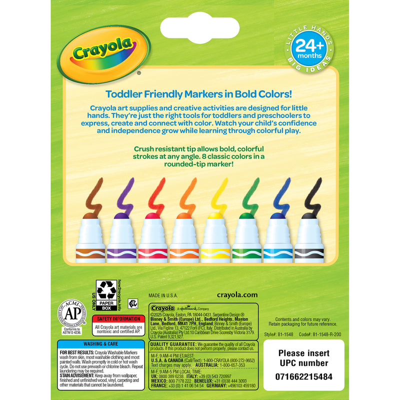 Washable Tripod Grip Markers, 8 Per Pack, 6 Packs