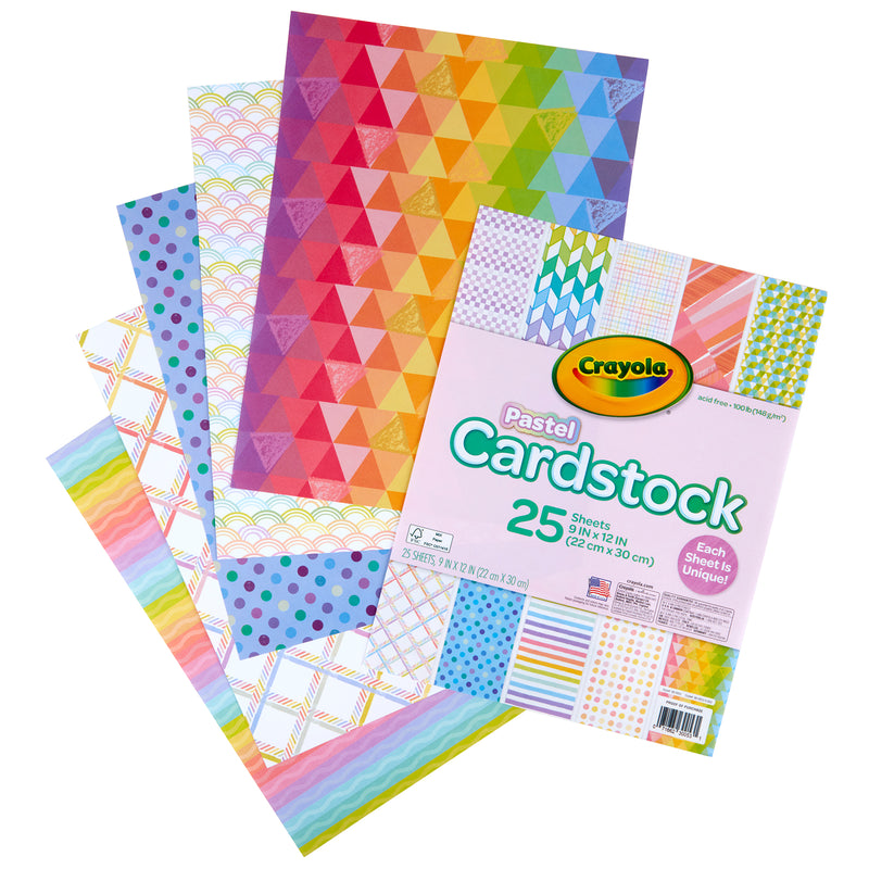 Pastel Cardstock 25 Sheets Crayola