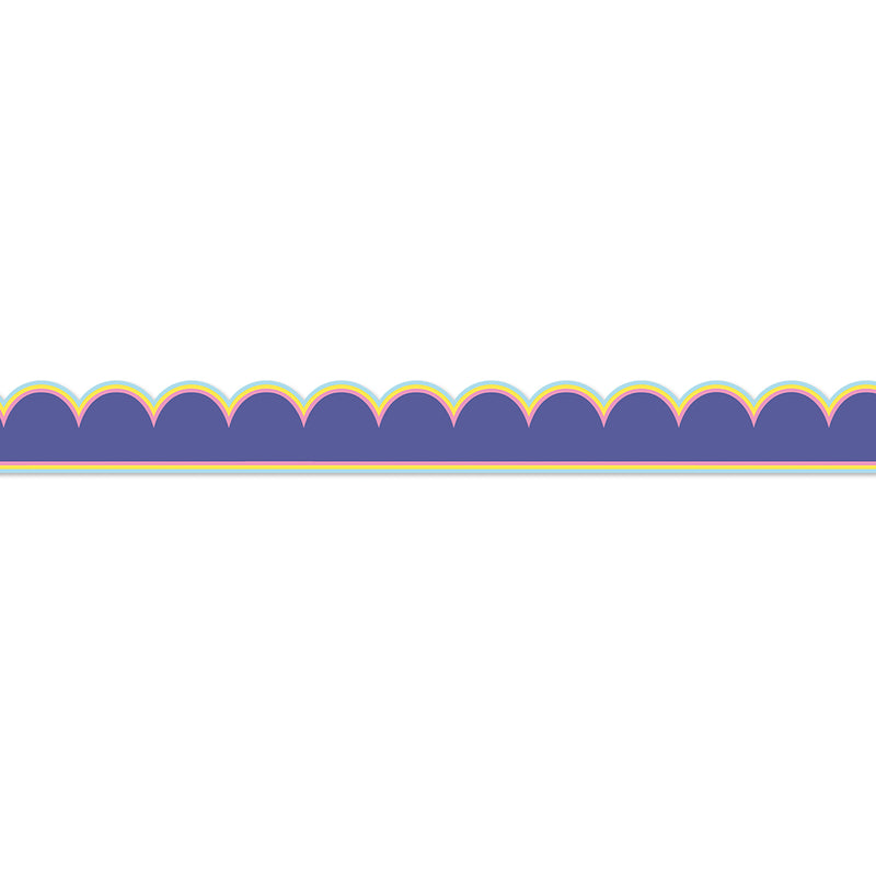 We Stick Together Pop of Purple Scalloped Bulletin Board Borders, 39 Feet Per Pack, 6 Packs