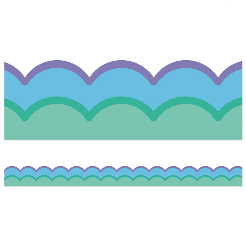 Happily Ever Elementary Retro Remix Cool Waves Scalloped Bulletin Board Borders, 39 Feeet Per Pack, 6 Packs