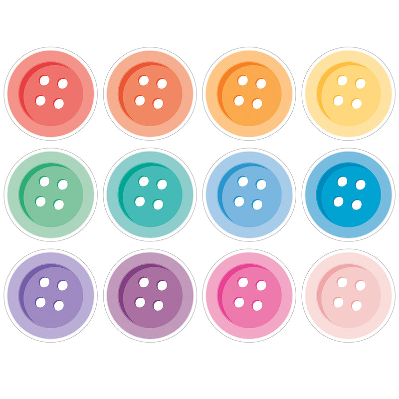 Crafty and Cool Buttons Cutouts, 36 Per Pack, 6 Packs