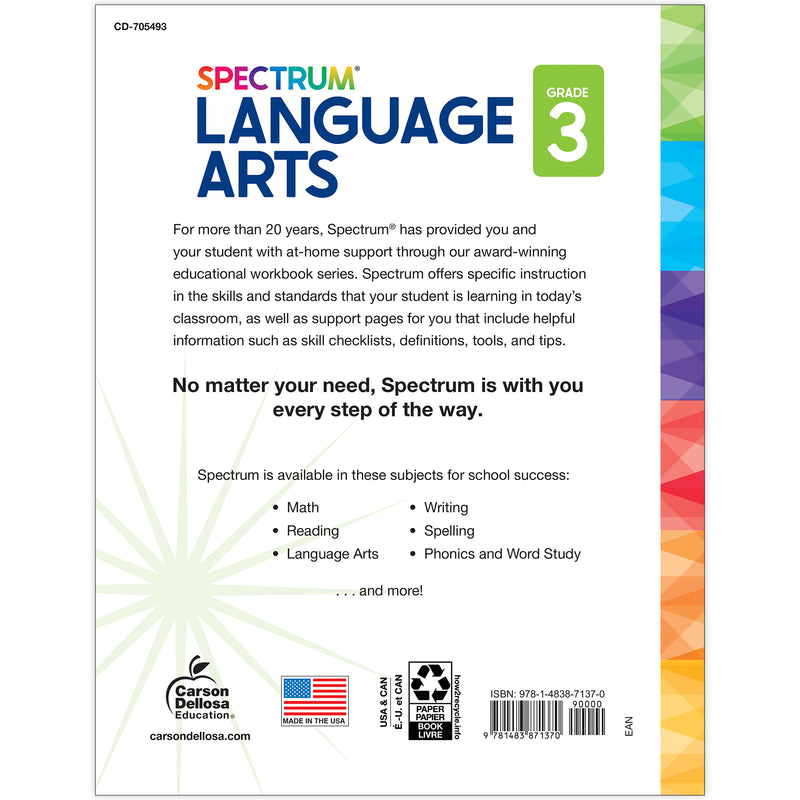Spectrum Gr3 Language Arts Workbook