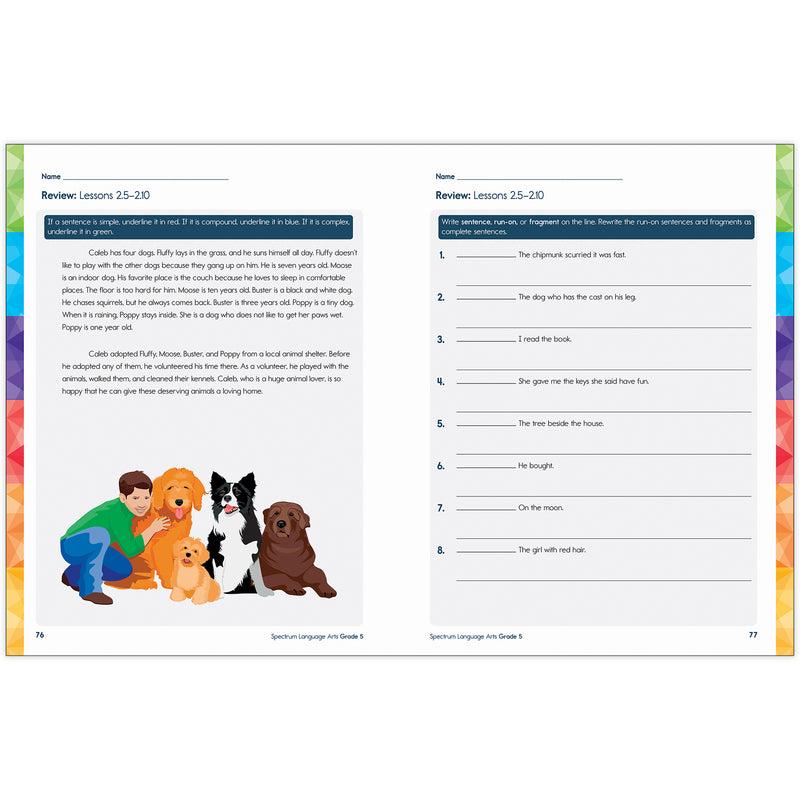 Spectrum Gr5 Language Arts Workbook