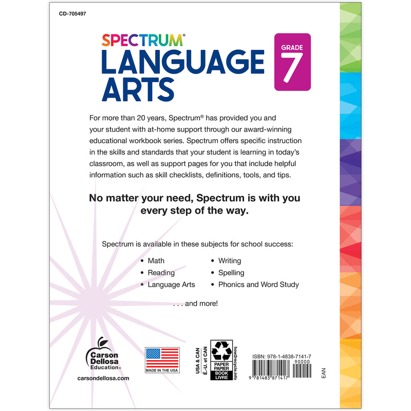 Spectrum Gr7 Language Arts Workbook