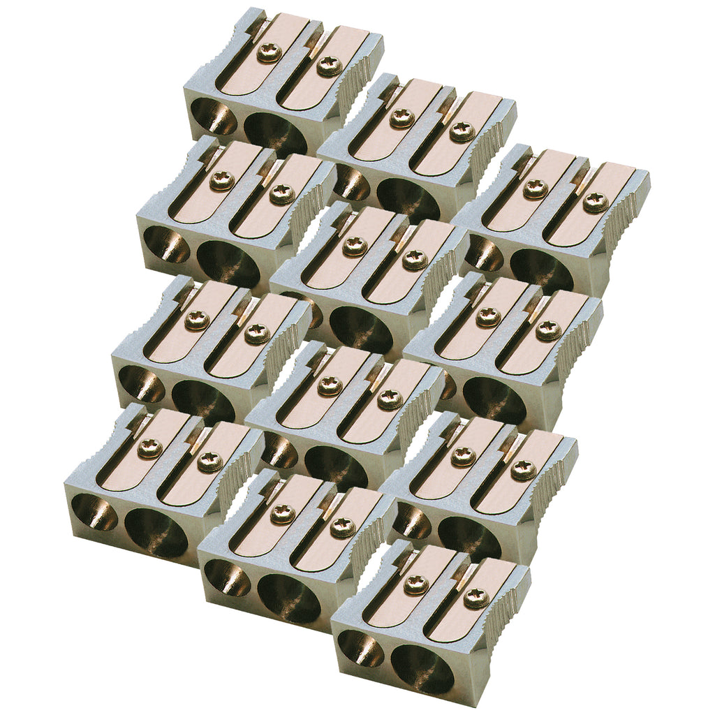 12pk Metal 2-hole Pencil Sharpener