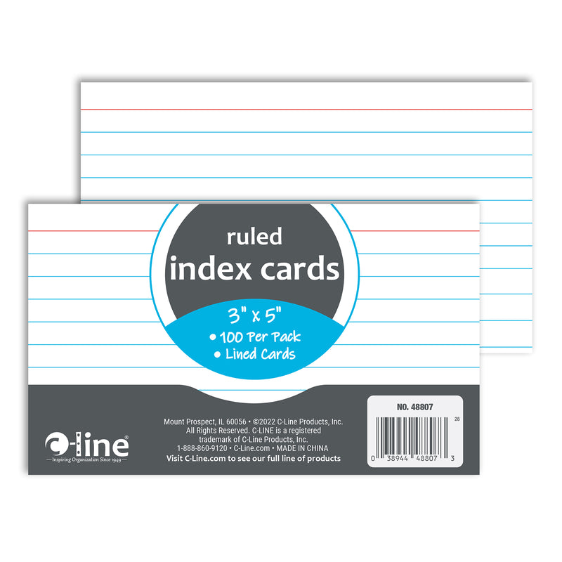 (12 Pk) 3 X 5 Index Cards White