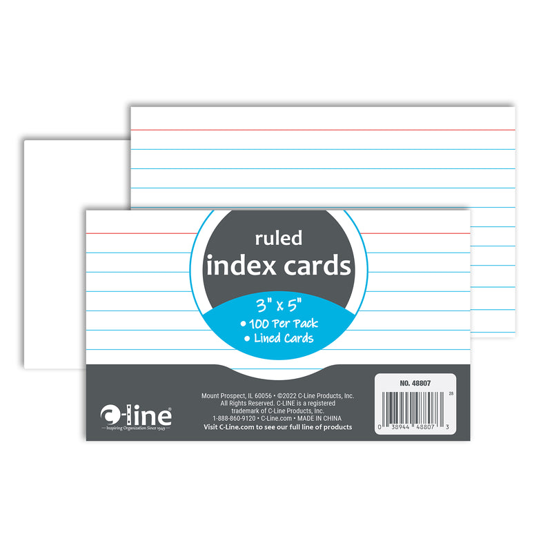 3 X 5 Index Cards White 100ct