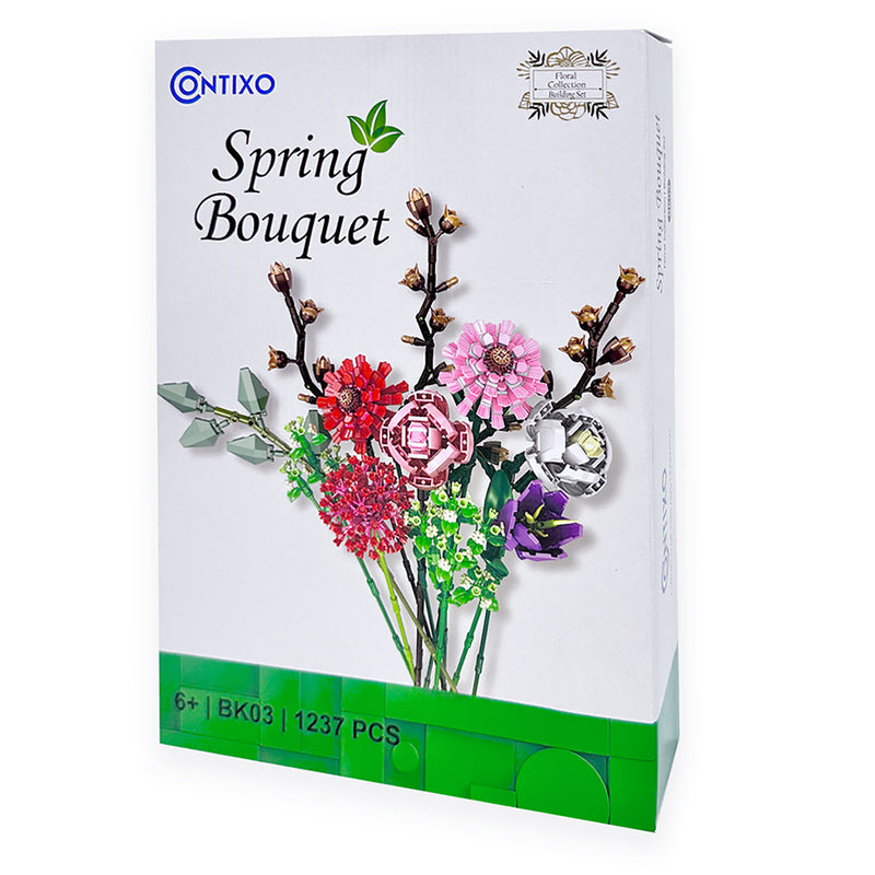 BK03 Spring Bouquet Floral Collection Building Block Set, 1237 Pieces